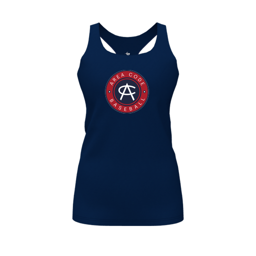 [CUS-DFW-RCBK-PER-NVY-FYS-LOGO1] Racerback Tank Top (Female Youth S, Navy, Logo 1)