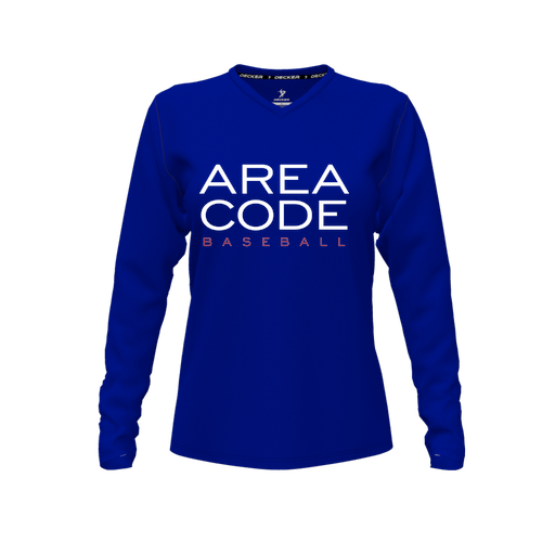 [FTLVCFRY-FYXS-LOGO2] Decker Comfort T-Shirt (Female Youth XS, Royal, V Neck, Logo 2, Long Sleeve)