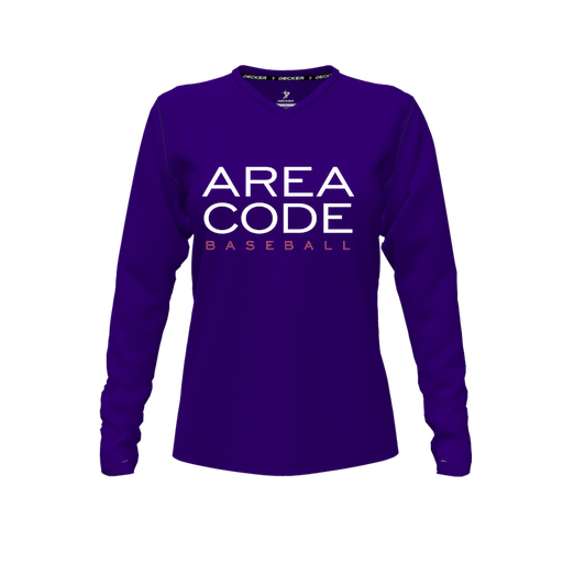 [CUS-DFW-TEES-CMF-VNK-LSL-PUR-FYXS-LOGO2] Comfort T-Shirt (Female Youth XS, Purple, V Neck, Logo 2, Long Sleeve)