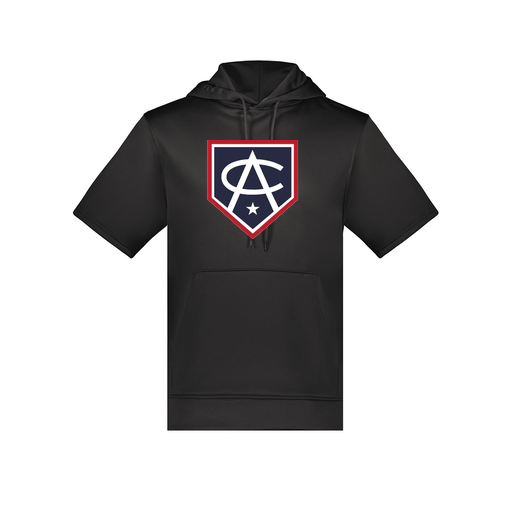[6871.080.S-LOGO3] Men's Dri Fit Short Sleeve Hoodie (Adult S, Black, Logo 3)