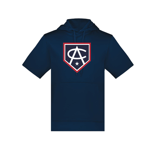 [6871.065.S-LOGO3] Men's Dri Fit Short Sleeve Hoodie (Adult S, Navy, Logo 3)