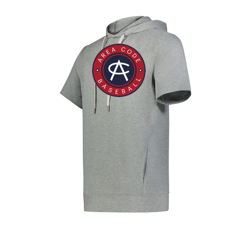 [222605-SIL-YS-LOGO1] YOUTH VENTURA SOFT KNIT SHORT SLEEVE HOODIE (Youth S, Silver, Logo 1)