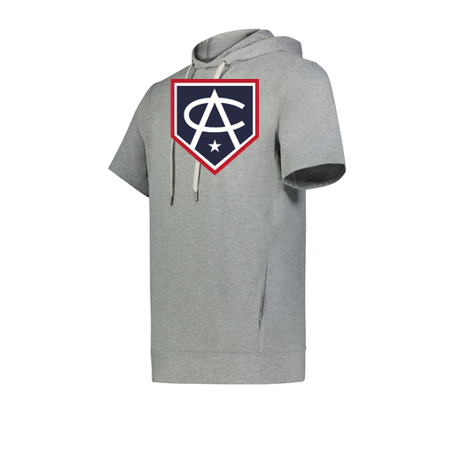 [222605-SIL-YS-LOGO3] YOUTH VENTURA SOFT KNIT SHORT SLEEVE HOODIE (Youth S, Silver, Logo 3)