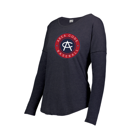[FTLCUBNV-FAXS-LOGO1] Decker Women's Tri-Blend T-Shirt - Long Sleeve (Female Adult XS, Navy, Logo 1)